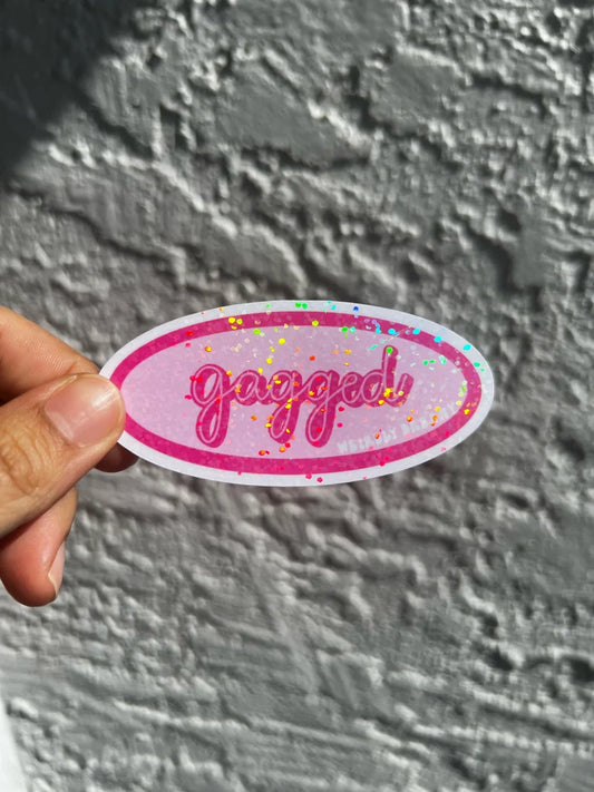 pink gagged sticker