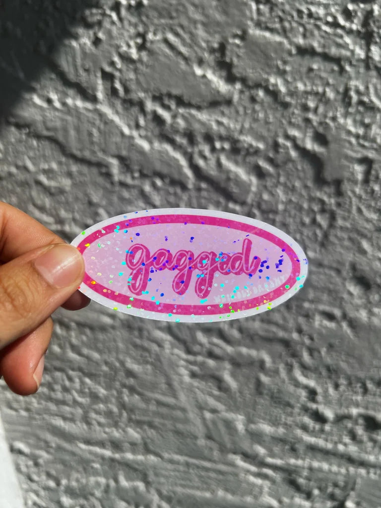 pink gagged sticker