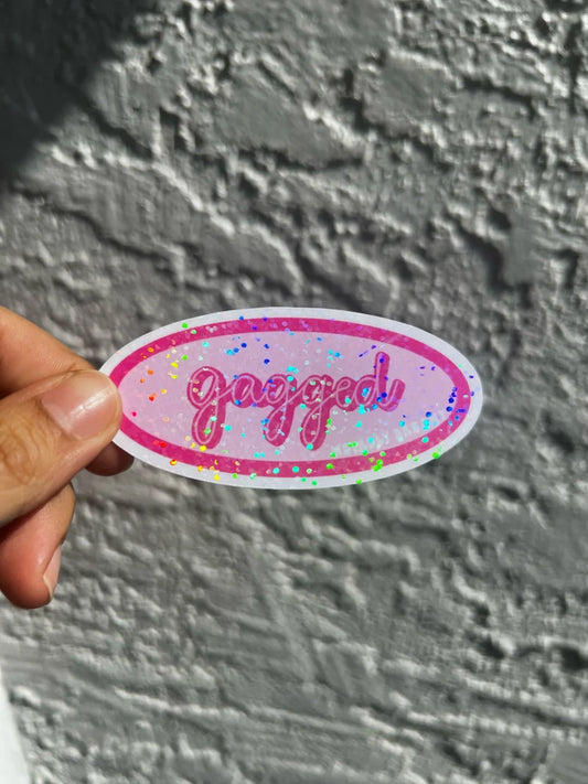 pink gagged sticker