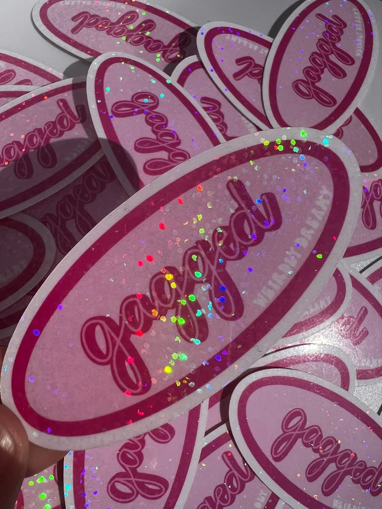 pink gagged sticker